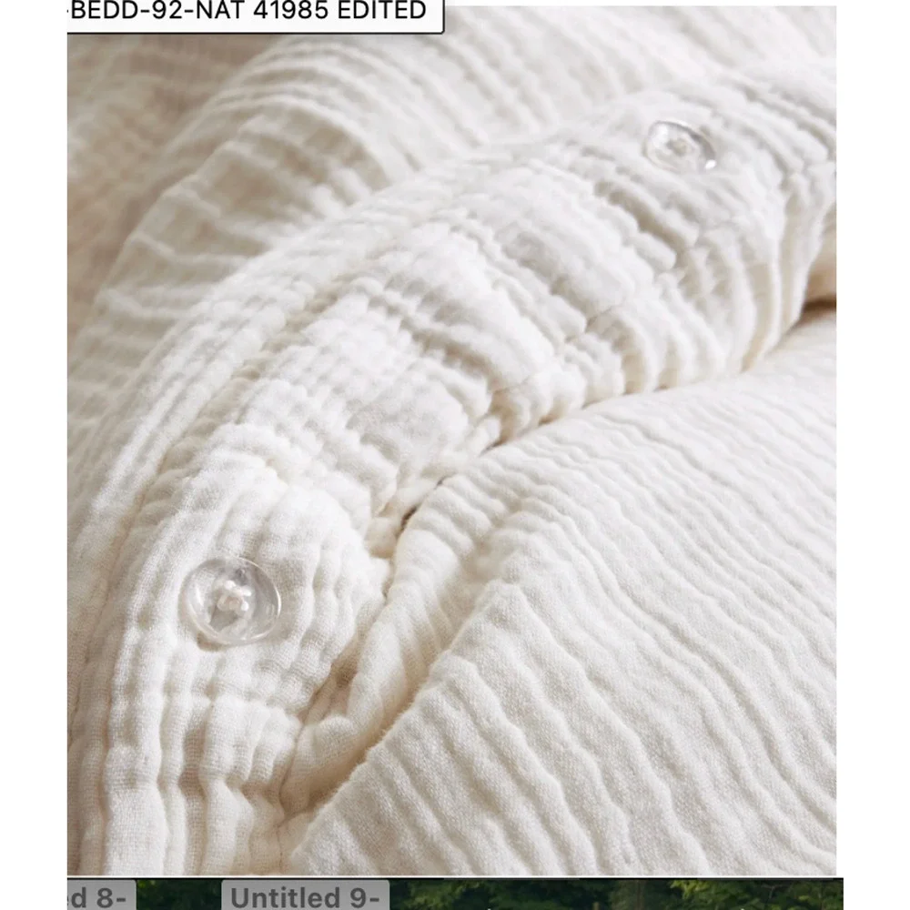 Quince Organic Airy Gauze Duvet Cover Set King/Cal King Ivory NWOT